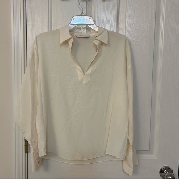 Rebecca Taylor Women's Essential Silk Blouse Top in Snow Size S - Picture 9 of 14